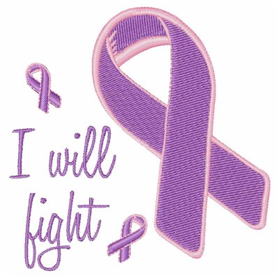 Will Fight Cancer Ribbon Machine Embroidery Design