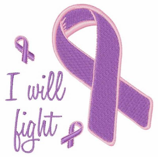 Picture of Will Fight Cancer Ribbon Machine Embroidery Design