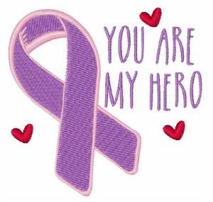 Picture of My Hero Cancer Ribbon Machine Embroidery Design