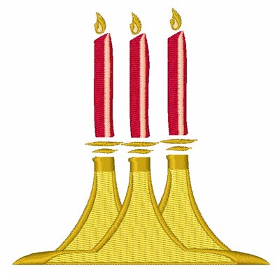   Christmas Candles Machine Embroidery Design