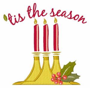 Picture of Tis The Season Candles Machine Embroidery Design