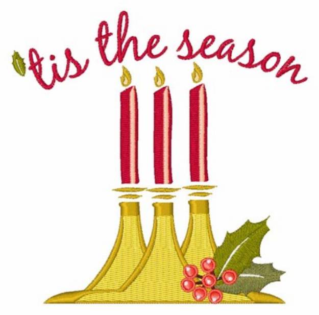 Picture of Tis The Season Candles Machine Embroidery Design