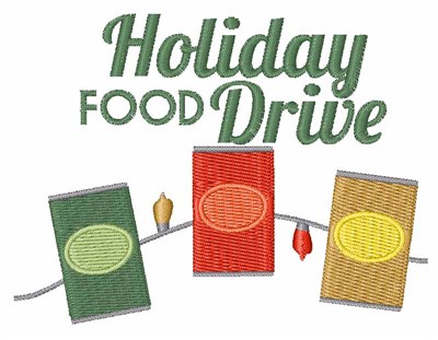 Holiday Food Drive Lights Machine Embroidery Design