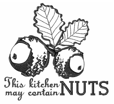 Kitchen May Contain Nuts Machine Embroidery Design