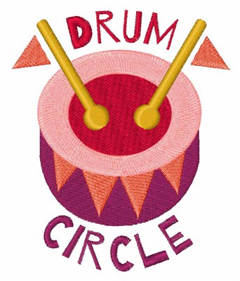 Drum Circle Machine Embroidery Design