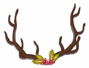 Picture of Holly Antlers Machine Embroidery Design