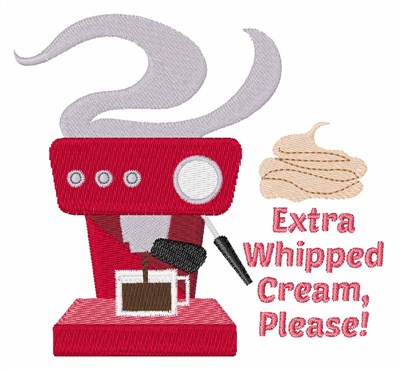 Extra Whipped Cream Machine Embroidery Design