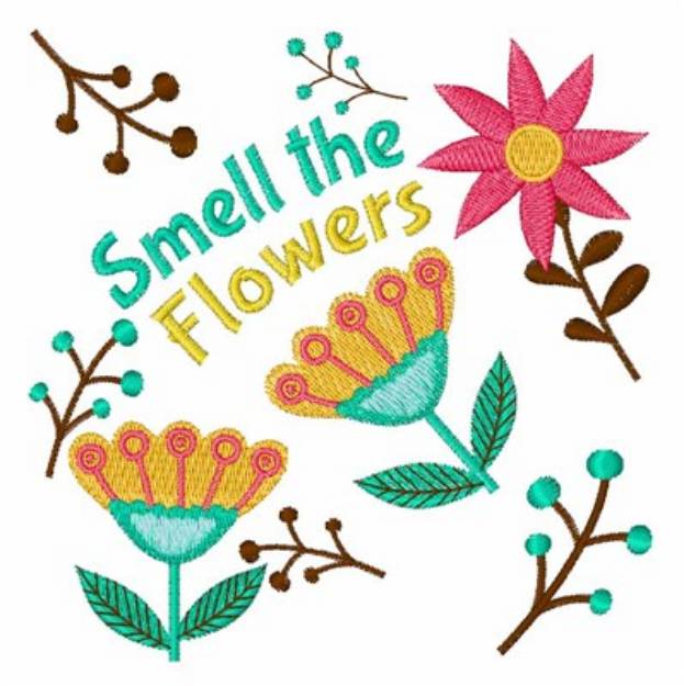 Picture of Smell The Flowers Machine Embroidery Design