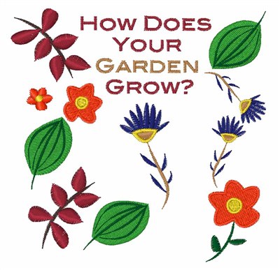 Garden Flowers Machine Embroidery Design