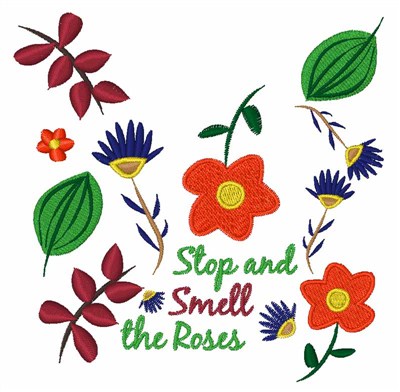 Smell The Roses Machine Embroidery Design