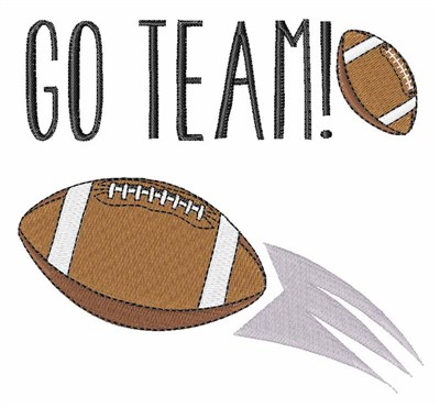 Go Team Football Machine Embroidery Design