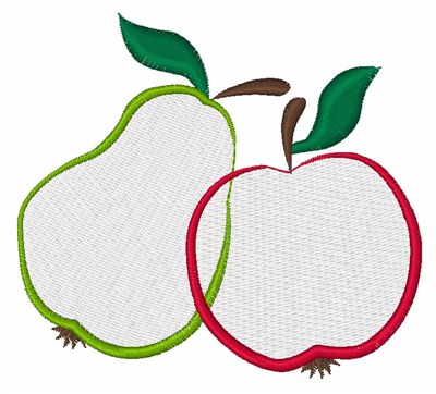 Pear & Apple Machine Embroidery Design