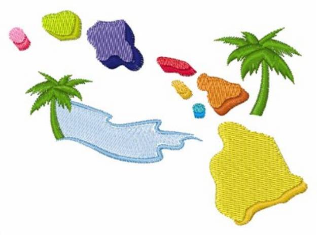 Picture of Hawaiian Islands Machine Embroidery Design