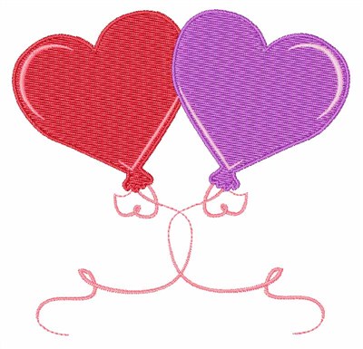 Valentines Heart Balloons Machine Embroidery Design