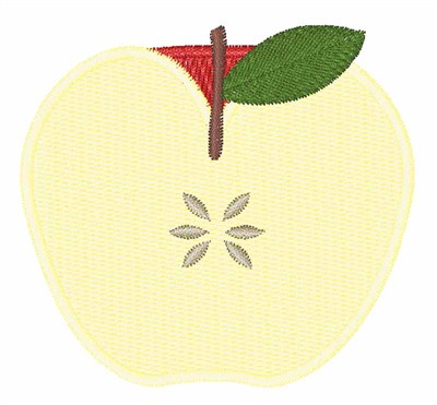 Apple Half Machine Embroidery Design