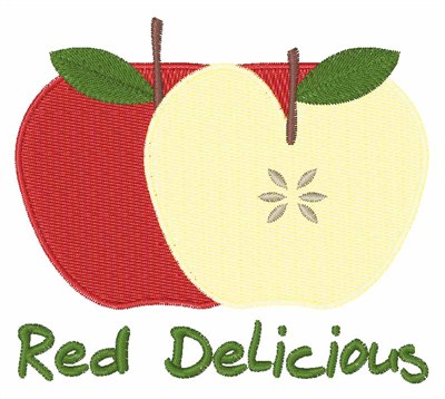 Red Delicious Apples Machine Embroidery Design