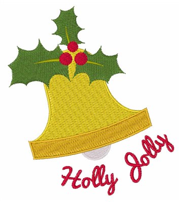 Holly Jolly Bell Machine Embroidery Design
