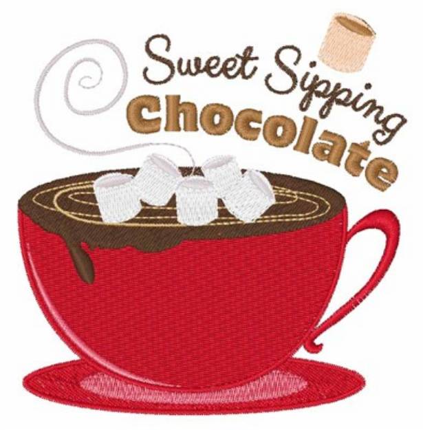 Picture of Sweet Sipping Chocolate Machine Embroidery Design