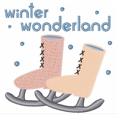 Winter Wonderland Skates Machine Embroidery Design