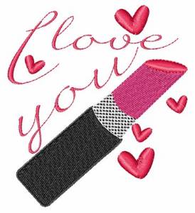 Picture of Love You Lipstick Machine Embroidery Design