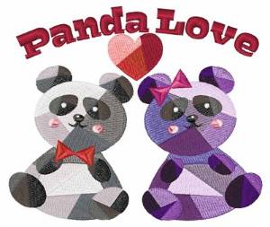 Picture of Panda Love Machine Embroidery Design