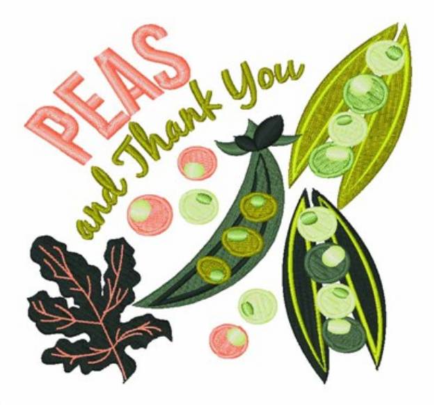 Picture of Peas & Thank You Machine Embroidery Design