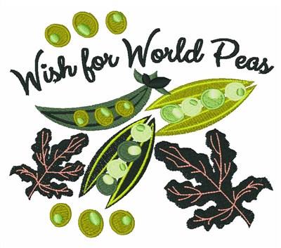 Wish For World Peas Machine Embroidery Design