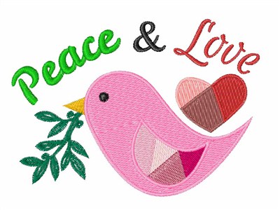 Peace & Love Machine Embroidery Design