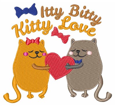 Itty Bitty Kitty Love Machine Embroidery Design