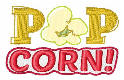 Pop Corn Machine Embroidery Design