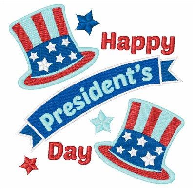 Happy Presidents Day Machine Embroidery Design