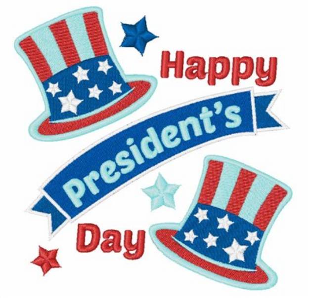 Picture of Happy Presidents Day Machine Embroidery Design