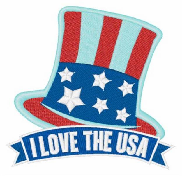 Picture of I Love The USA Machine Embroidery Design