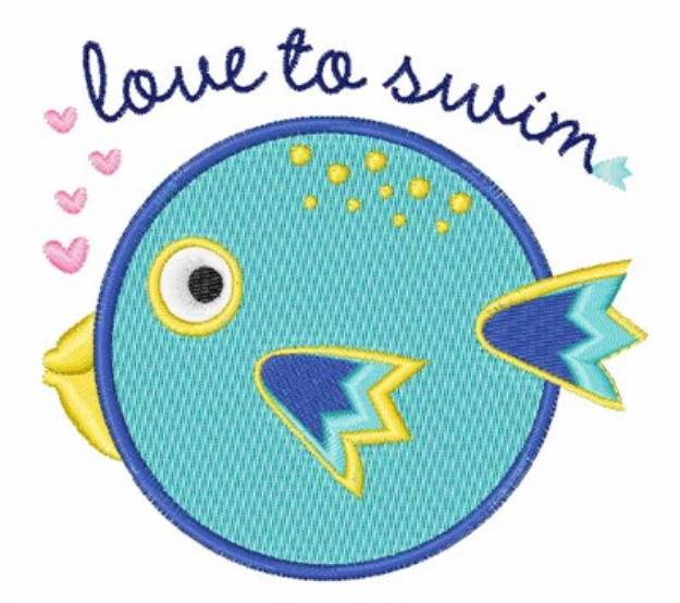 Picture of Love To Swim Machine Embroidery Design