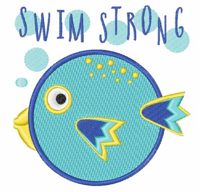 Swim Strong Machine Embroidery Design