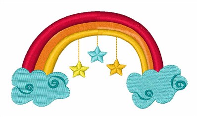 Rainbow & Stars Machine Embroidery Design
