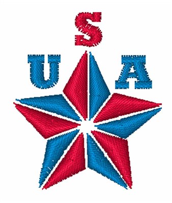 USA Star Machine Embroidery Design