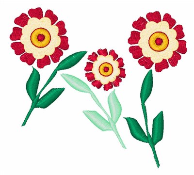 Red Flowers Machine Embroidery Design