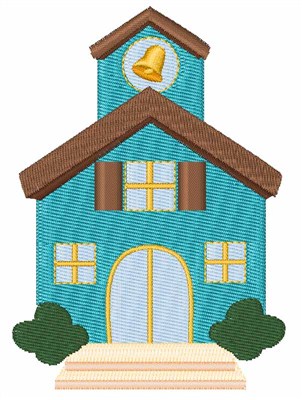 School House Machine Embroidery Design