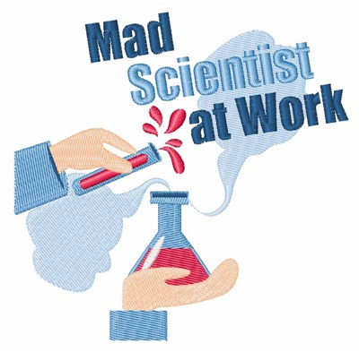 Mad Scientist At Work Machine Embroidery Design