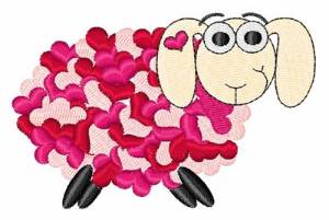 Picture of Valentine's Day Sheep Machine Embroidery Design