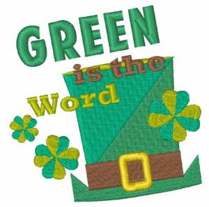 Picture of Green Is The Word Machine Embroidery Design