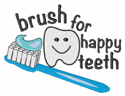 Brush For Happy Teeth Machine Embroidery Design