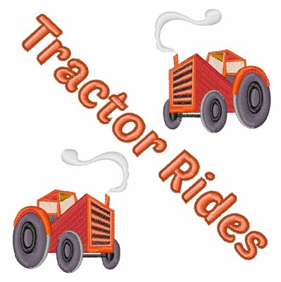 Tractor Rides Machine Embroidery Design