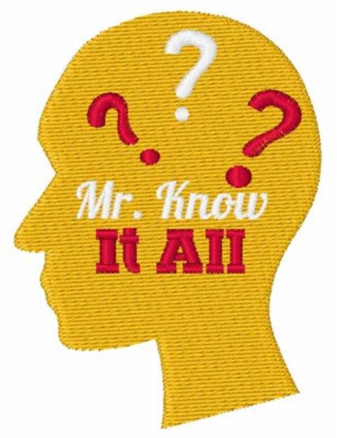 Picture of Mr Know It All Machine Embroidery Design