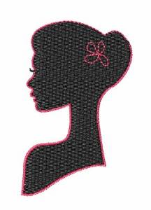 Picture of Woman's Profile Silhouette Machine Embroidery Design