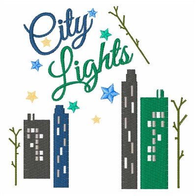 City Lights Machine Embroidery Design