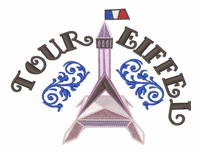 Tour Eiffel Machine Embroidery Design
