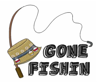 Gone Fishin Machine Embroidery Design