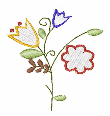 Colorful Flowers Machine Embroidery Design